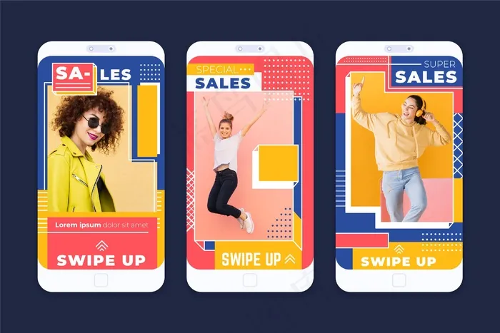 丰富多彩的销售模板故事eps,ai矢量模版下载