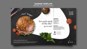 横幅banner烹饪书模板
