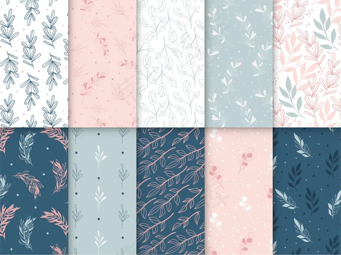 花卉图案系列eps,ai矢量模版下载