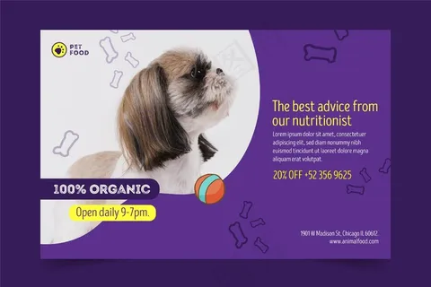 动物食品横幅banner概念