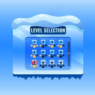 圣诞节冬季游戏ui级gui资产元素选择界面