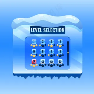 圣诞节冬季游戏ui级gui资产元素选择界面