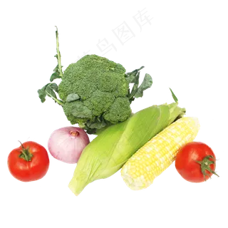 西兰花玉米西红柿蔬菜组合