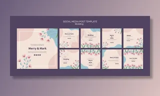 婚礼社交媒体帖子模板