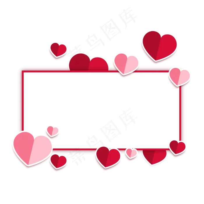 红色爱心边框3(2244X2244(DPI:300))psd模版下载