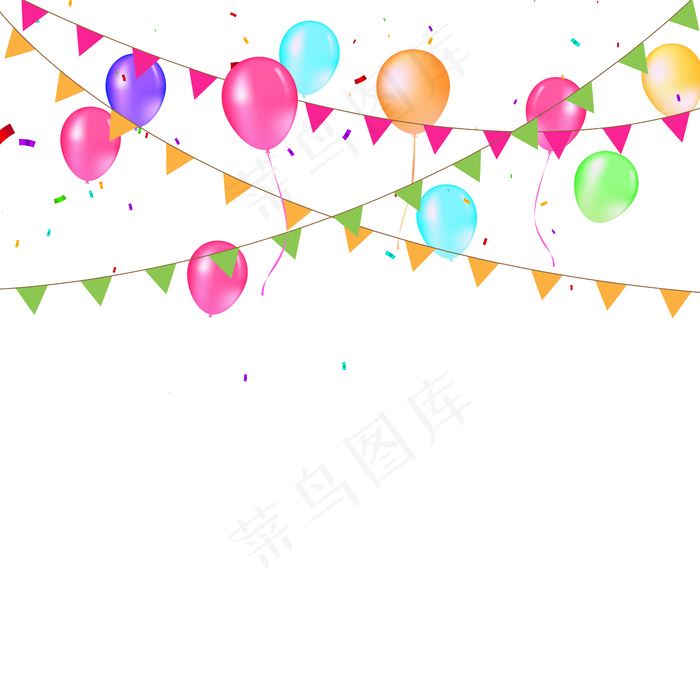 节日彩旗和阳台背景