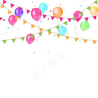 节日彩旗和阳台背景