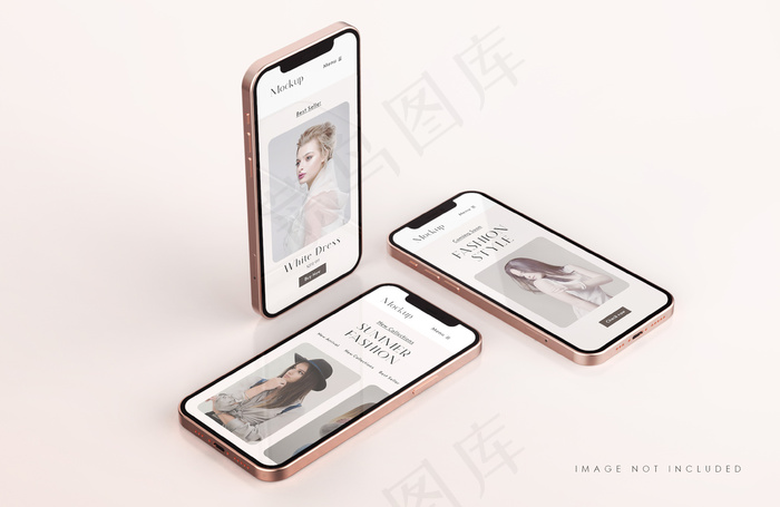 红色和金色手机屏幕实物模型样机与手机app移动应用程序app演示模板psd模版下载