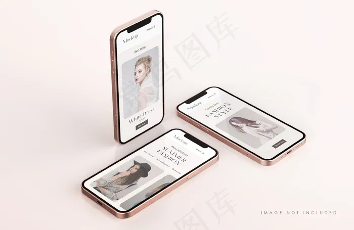 红色和金色手机屏幕实物模型样机与手机app移动应用程序app演示模板psd模版下载