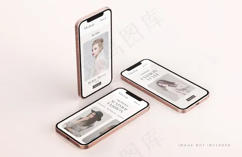 红色和金色手机屏幕实物模型样机与手机app移动应用程序app演示模板