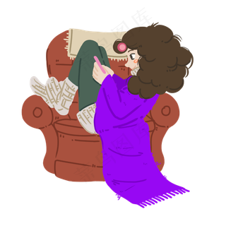 躺在沙发上小女孩