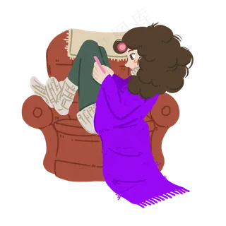 躺在沙发上小女孩