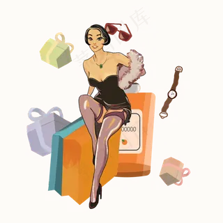 双十一购物女孩 