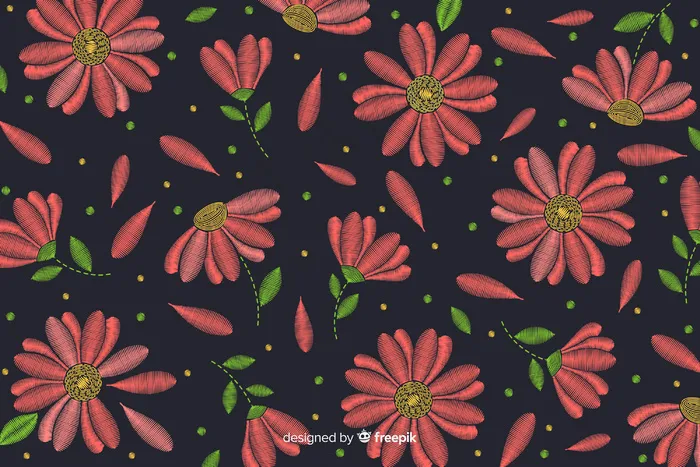 花卉刺绣背景
