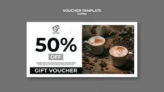 咖啡礼券模板