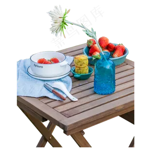 彩色草莓食物桌子元素