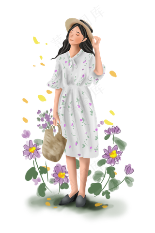 立秋秋天千头菊和女孩