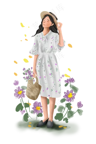 立秋秋天千头菊和女孩