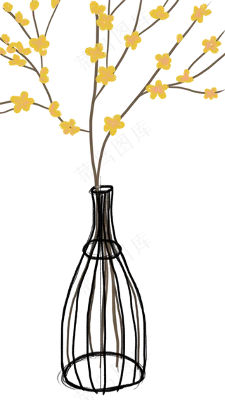 森系小清新手绘绿叶花朵免费下载