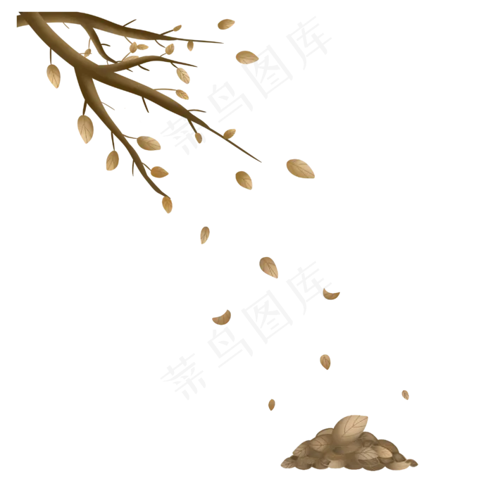 秋天枯叶落叶(3000X3000(DPI:300))psd模版下载