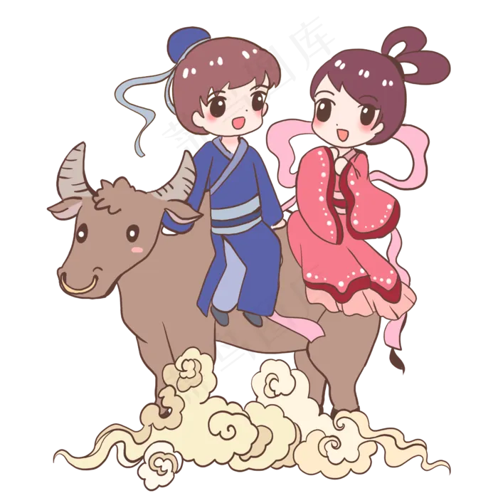 黄牛牛郎织女(2480X2480(DPI:299))psd模版下载