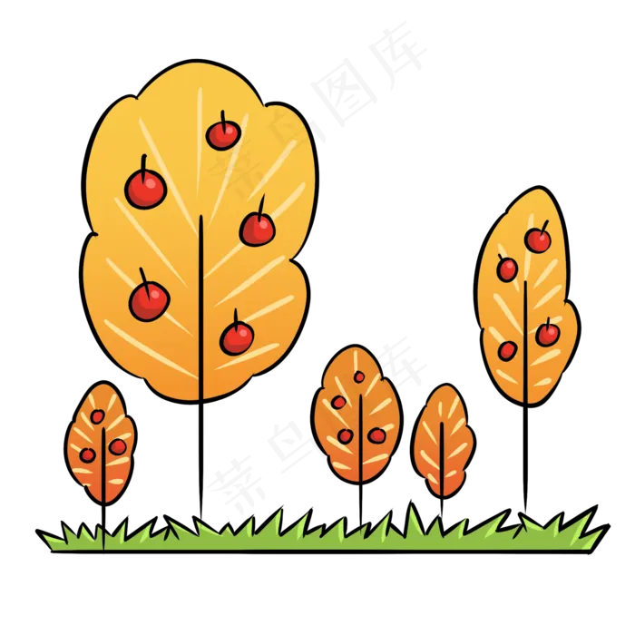 秋季秋分主题丰收果实季节手绘插(2000X2000(DPI:300))psd模版下载