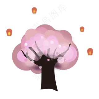 烂漫粉红色樱花树