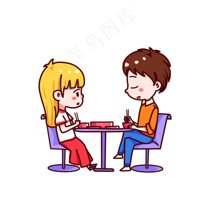 情人节男生女生吃午餐(2000X2000(DPI:299))psd模版下载