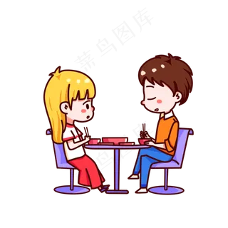 情人节男生女生吃午餐