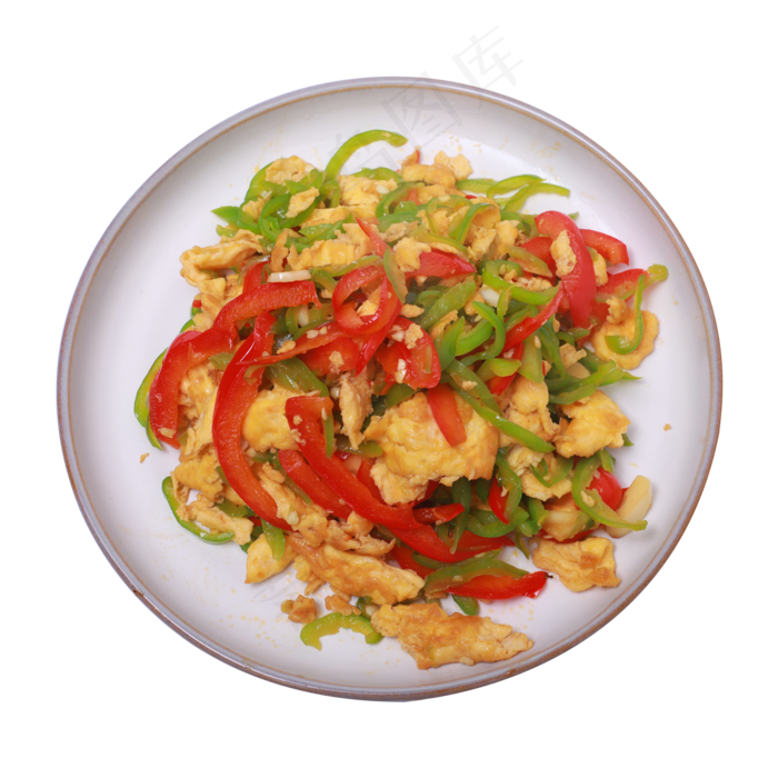 一大盘尖椒鸡蛋美食实拍