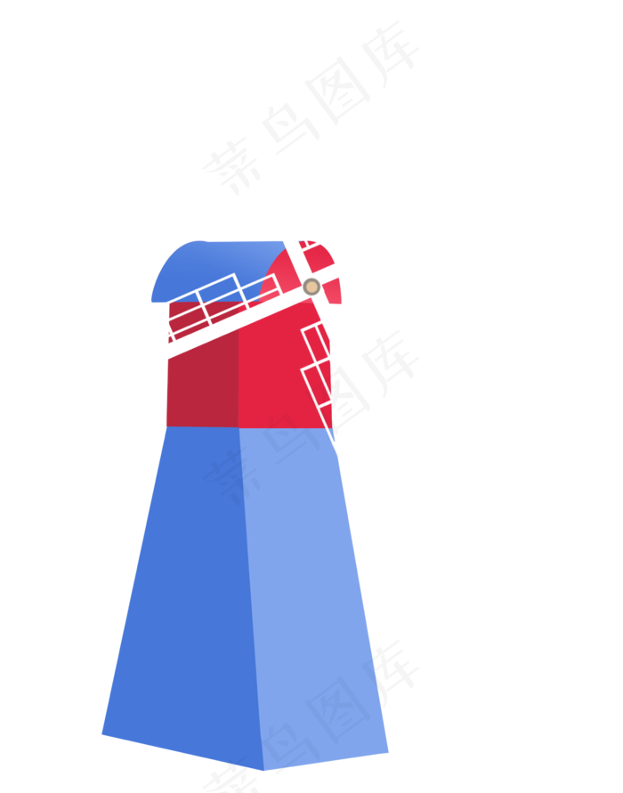 精美风车建筑插画
