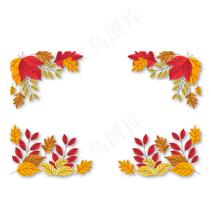 秋天树叶剪纸边框(3545X5315(DPI:300))psd模版下载