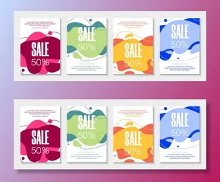 4件套抽象现代图形液体