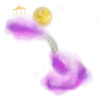 七夕情人节云彩上的仙桥