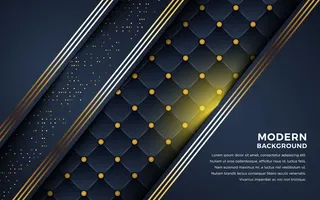 豪华的深色背景与金色线条组合。