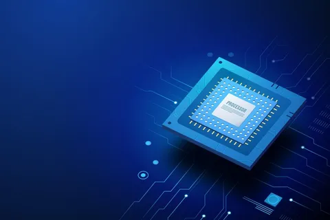 真实的微芯片处理器背景