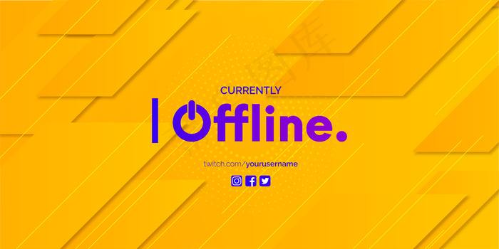 带有抽象背景模板的Twitch横幅banner设计eps,ai矢量模版下载