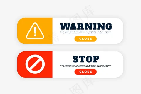 用于web目的的警告和停止标志按钮