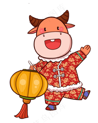 中国风牛年灯笼