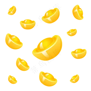 手绘立体质感元宝