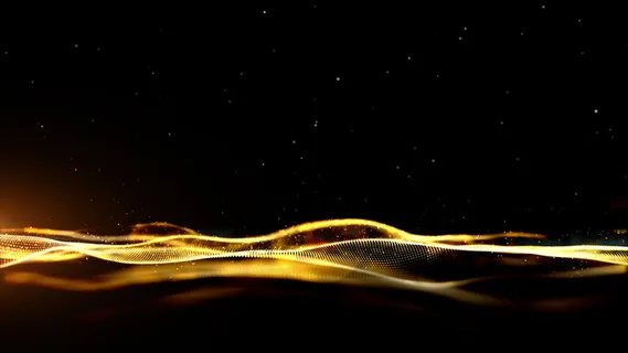 金色数字粒子波流抽象技术背景概念