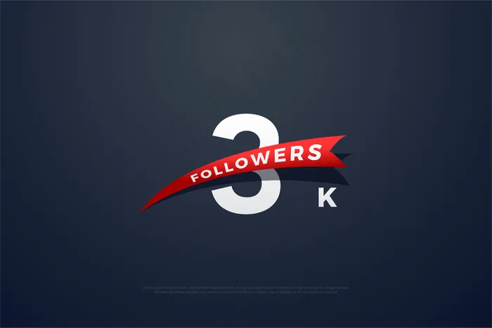 感谢3k粉丝，他们的红色图像逐渐变细eps,ai矢量模版下载