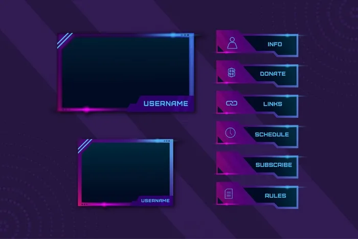 Twitch stream面板包eps,ai矢量模版下载