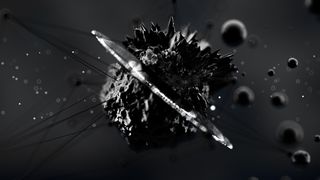 奇妙，抽象，黑色，太空背景。3d渲染。