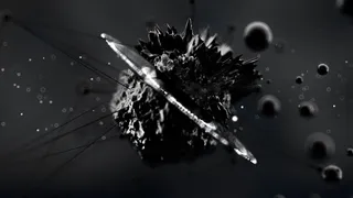 奇妙，抽象，黑色，太空背景。3d渲染。