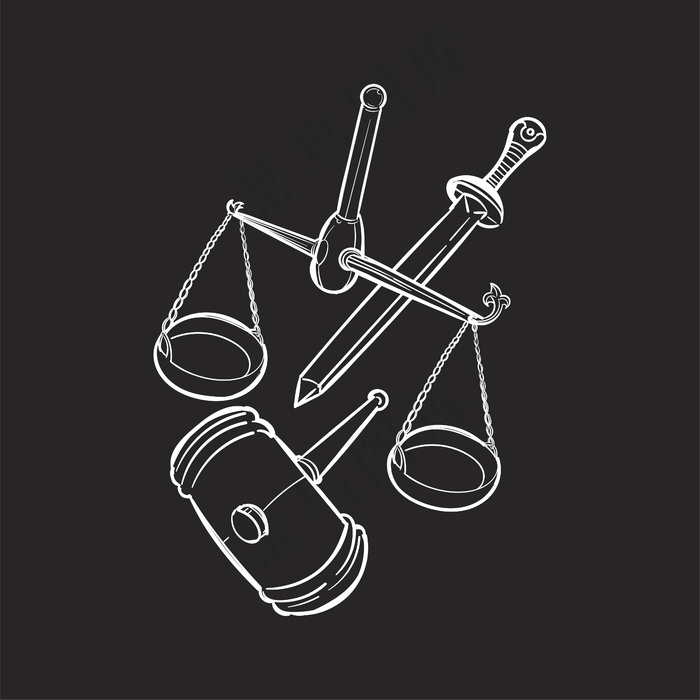 正义概念手绘插图