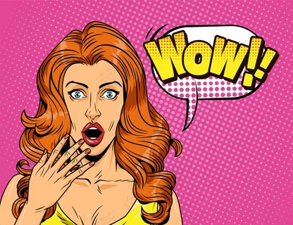 半色调背景下的喜剧惊喜迷人的女孩 半色调背景下的喜剧惊喜迷人的女孩