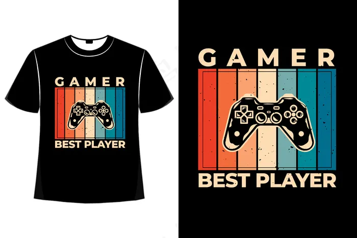 T恤stick console player retroeps,ai矢量模版下载