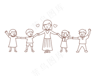 线描教师节难忘师恩