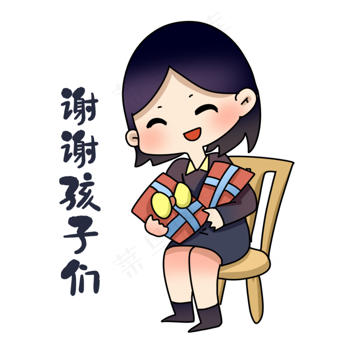 老师谢谢孩子们表情包(2000X2000(DPI:300))psd模版下载